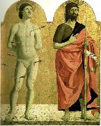 sts sebastian and john the baptist from the polyptych of the misericordia Piero della Francesca